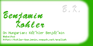 benjamin kohler business card